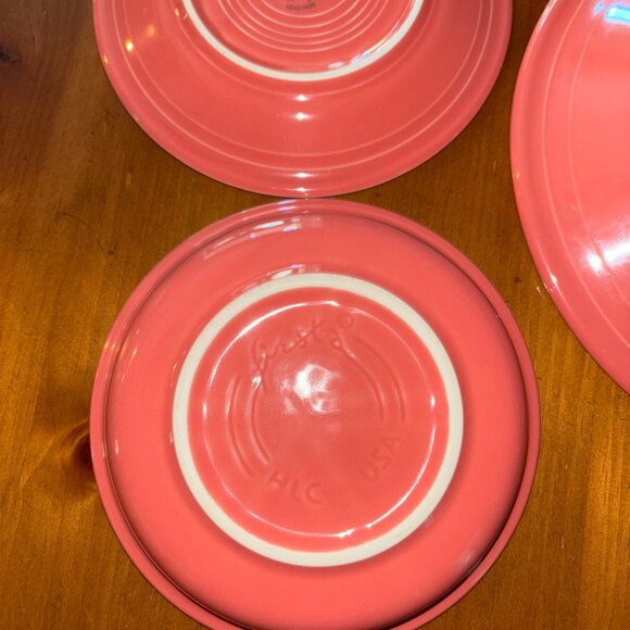 FIESTAWARE CLASSIC RIM 3 PIECE PLACE SETTING - FLAMINGO - Picture 3 of 6